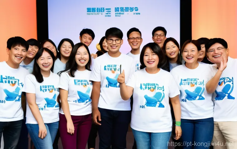 콩지래빗 관련 포럼 - **Prompt:** A diverse group of joyful and engaged fans, of various ages and ethnicities, gathered ar...